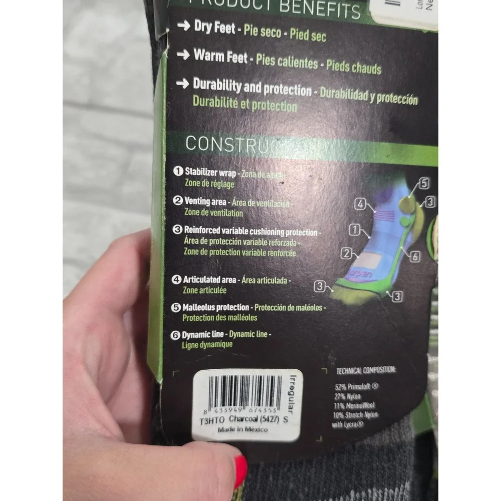 Lorpen 3 Hiking Mountaineering‎ Overcalf Socks Men 5-7, Women 6-8.5 Sz Small
